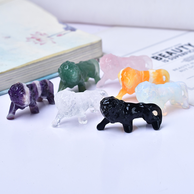 Lion Stationery & Office Supply(Kunshan)Co.Ltd - Leone di ossidiana di cristallo naturale.