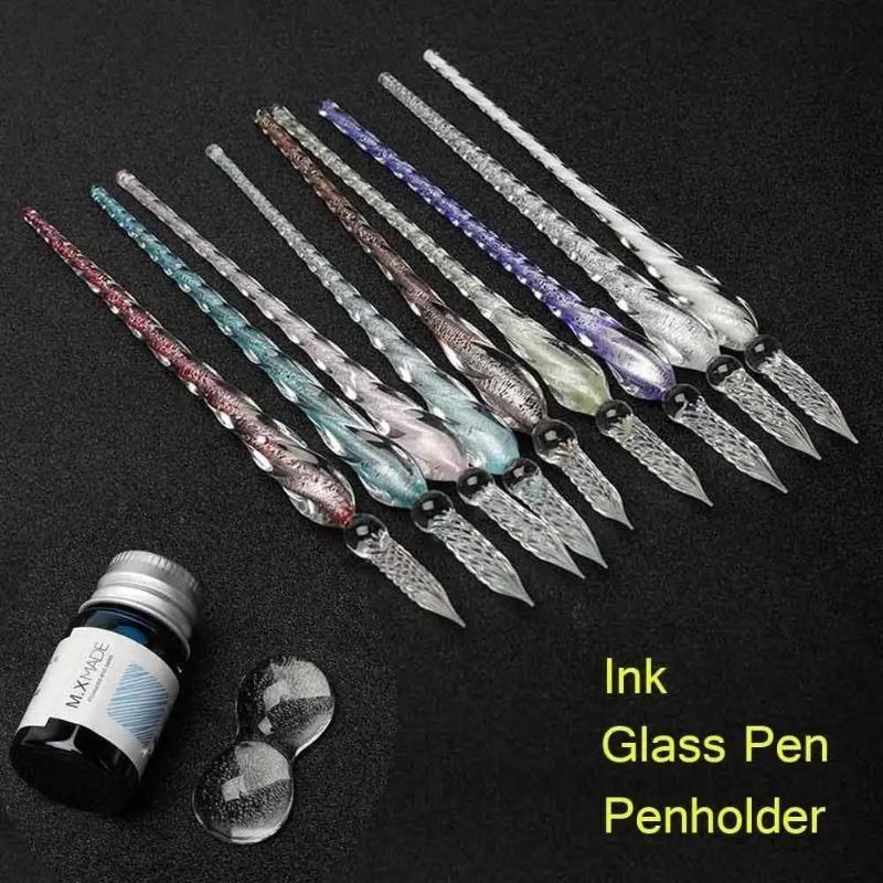 Fountain Pen Ink - Set di Penne in Vetro Colorato
